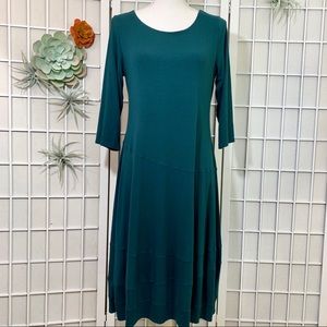 Eileen Fisher Dark Teal Jersey Knit Dress